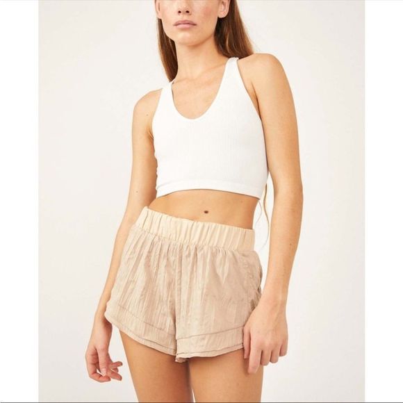 NWTGS Free People Movement “Let’s Go Out” Short in Khaki - Picture 2 of 7